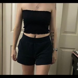 Black crop top with texture from tillys